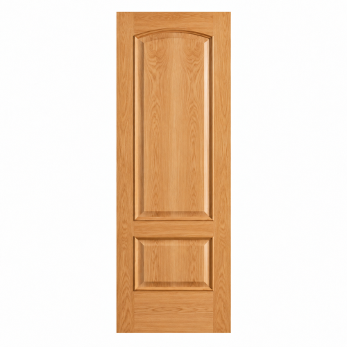 Puerta de interior 72 TM de roble con dos plafones y acabado en madera natural