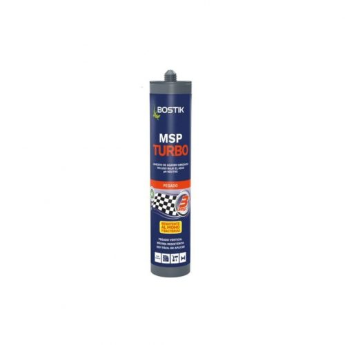 Adhesivo de Montaje Bostik MSP Turbo en cartucho 290 ml, pegado rápido y alta resistencia para madera, metal, PVC, cerámica y bricolaje profesional.