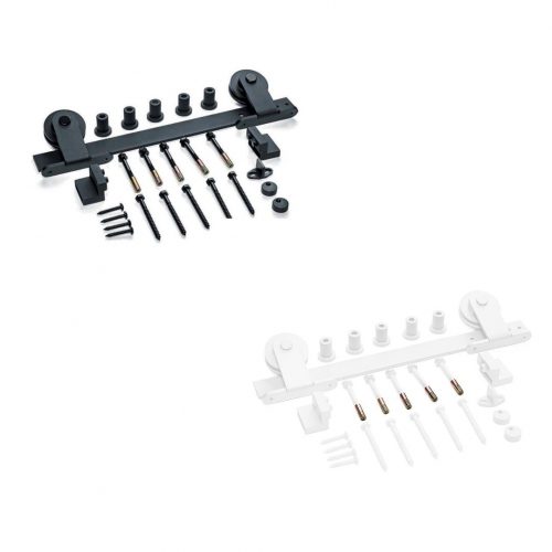 Kit de Guía Rústica Superior en color negro o blanco para puertas corredizas, ideal para interiores con estilo industrial o rústico