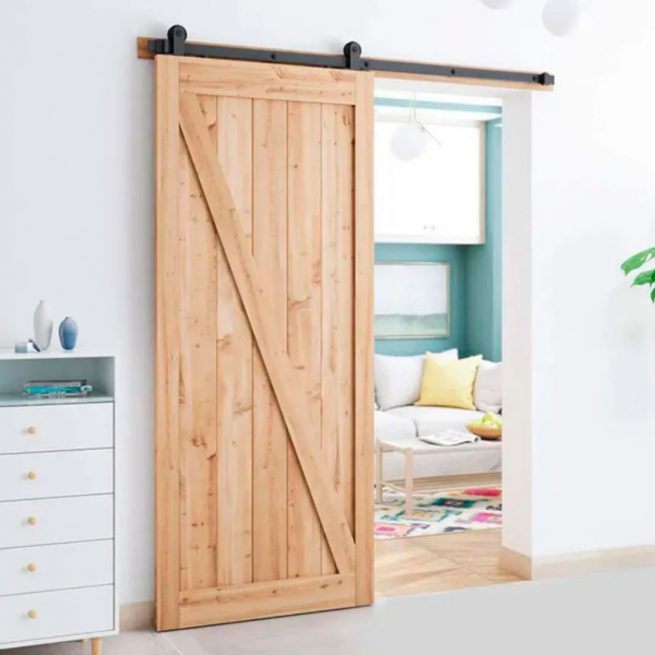 Kit de Guía Rústica Superior en color negro o blanco para puertas corredizas, ideal para interiores con estilo industrial o rústico