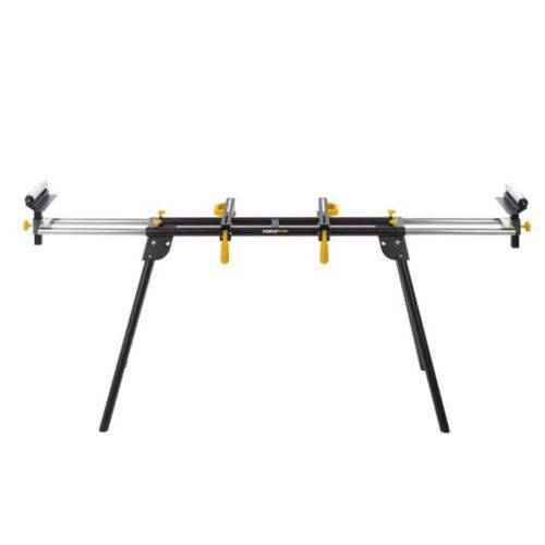 Soporte plegable para ingletadora Powerplus – estructura metálica con rodillos ajustables, capacidad 150 kg