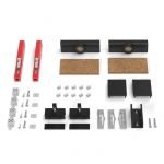 Kit de Accesorios Klein Glass 80 para sistema corredero Klein Glass 80 con pistón KBS: componentes de instalación para puertas correderas de cristal, incluye amortiguadores, rodamientos, mordazas, tornillería y piezas de fijación