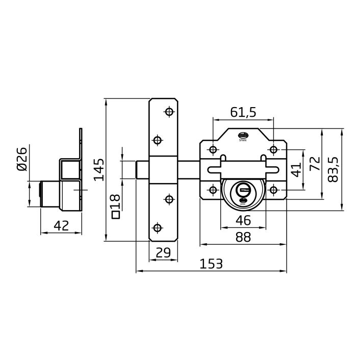 Cerrojo de Seguridad Amig Mod 6 interior - Imagen 2