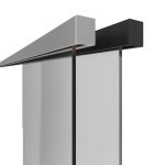 Guía Klein SK Glass 80 para puertas correderas de vidrio: instalación a pared o techo, diseño minimalista con acabado en negro y silver
