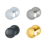 Pomo de entrada Hoppe 84 en varios acabados: aluminio, níquel, negro mate y dorado brillante