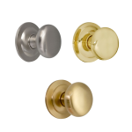 Pomo de entrada Jandel Mod.1085 en acabados níquel satinado, dorado brillo y latón mate