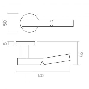 Maneta Roseta Redonda Groël Snap 623 con roseta redonda, acabados en latón envejecido y marrón, diseño ergonómico y moderno para interiores de alta gama