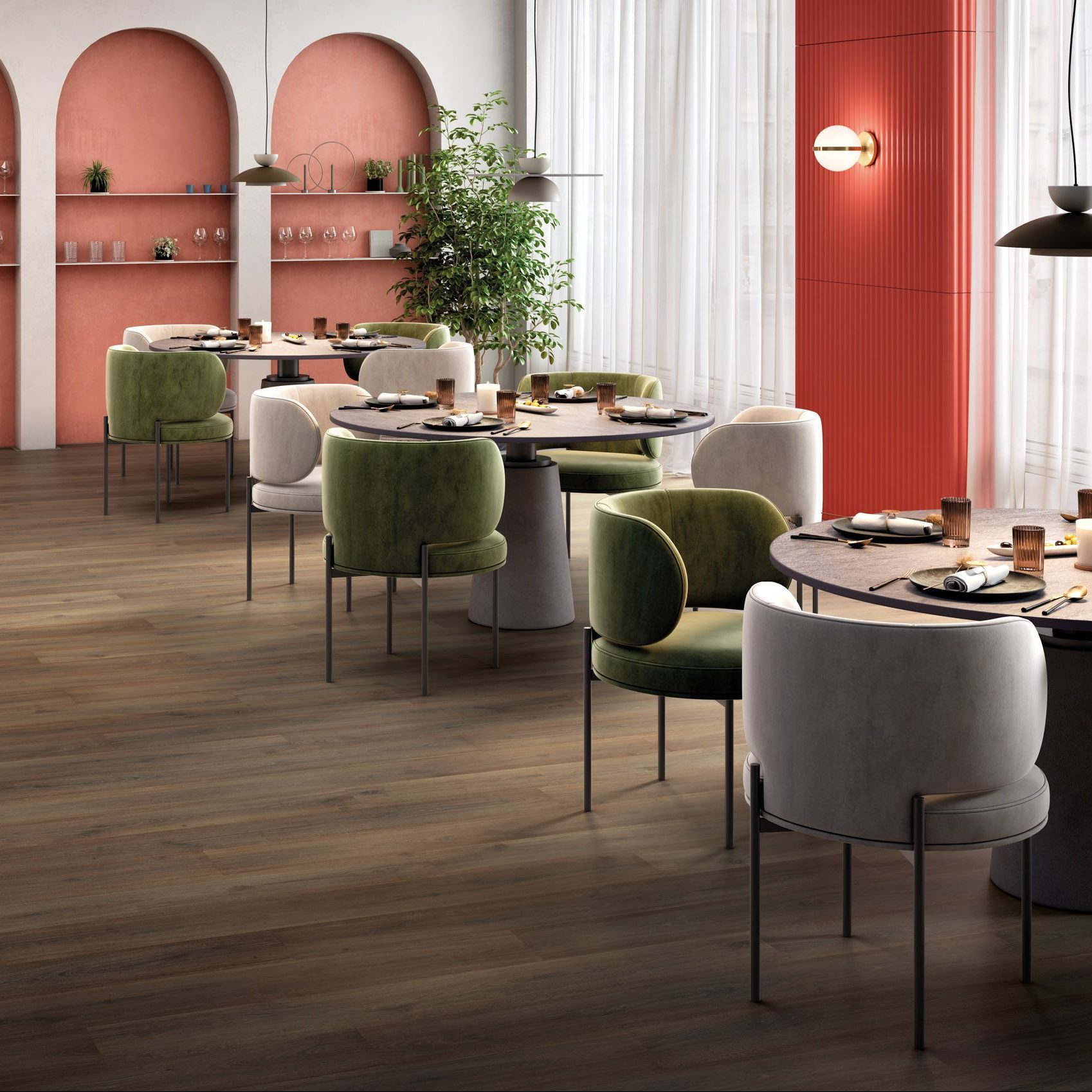 Salón con Parquet Finfloor 12 AC6 Durable instalado