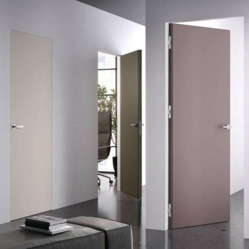 Puerta Rasomuro Palbox Hidden 45 sin marco visible, puerta enrasada moderna para interior con acabado liso y dise&ntilde;o minimalista