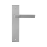 Manilla puerta placa cuadrada Manital FLASH en acero inoxidable satinado para puertas de interior modernas con diseño minimalista y líneas rectas.