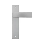 Manilla puerta placa cuadrada Manital SPRING en cromo satinado para puertas de interior, diseño minimalista de líneas rectas y estilo contemporáneo.