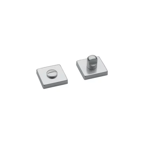 Muletilla puerta roseta cuadrada Manital TZ40 QEM en cromo satinado con condena y desbloqueo exterior para puertas de baño y WC de diseño moderno.