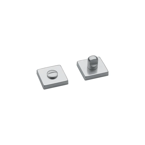 Muletilla puerta roseta cuadrada Manital TZ40 QEM en cromo satinado con condena y desbloqueo exterior para puertas de baño y WC de diseño moderno.